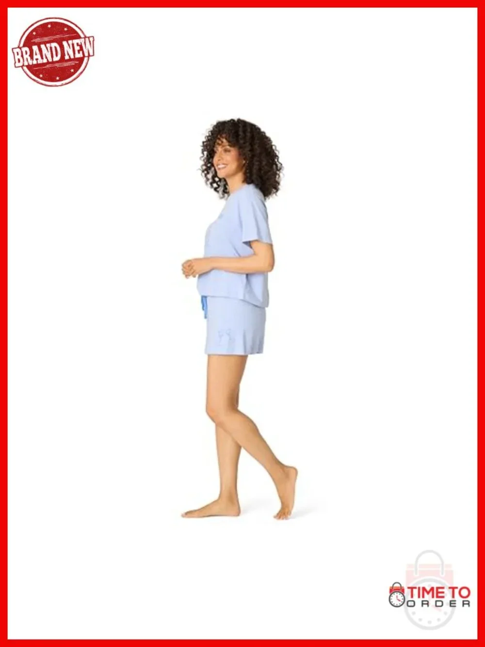 Womens Pajama Set Graphic Tee and Lounge Shorts 52% Cotton 48% Modal